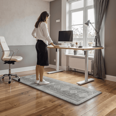 GENIMO 2Pcs Anti Fatigue Cushioned Kitchen Mats for Floor Oriental Washable Runner Rug