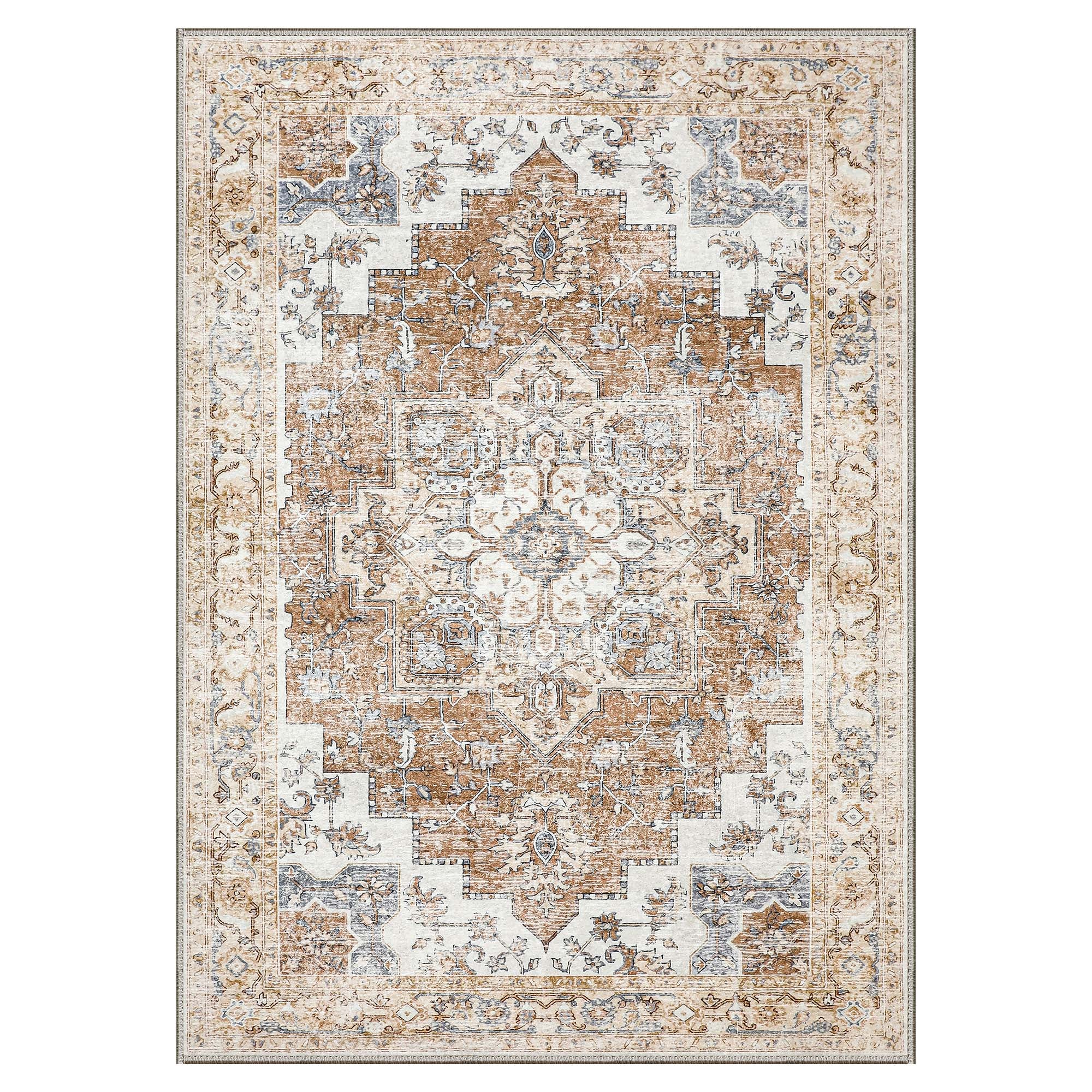 GENIMO Machine Washable Rugs Non Slip Carpet with Gripper AR1005