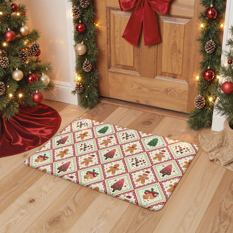 Isolde Christmas Gingerbread Man Padded Anti Fatigue Kitchen Mat 2pcs