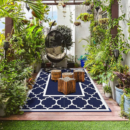 GENIMO Outdoor Rug for Patio Clearance,8'x10' Waterproof Mat