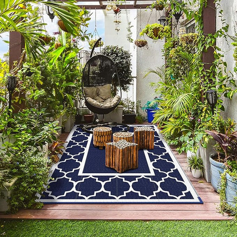 GENIMO Outdoor Rug for Patio Clearance,8'x10' Waterproof Mat