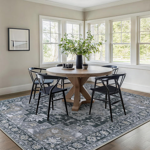 GENIMO Machine Washable Rugs Non Slip Carpet with Gripper AR1005