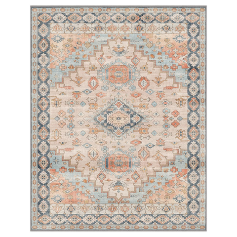 GENIMO Washable Low Pile Bohemian Mandala Breath Area Rug