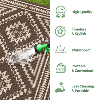 GENIMO Outdoor Rug for Patio Clearance,8'x10' Waterproof Mat