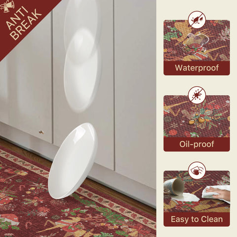 Glint Christmas Padded Anti Fatigue Kitchen Mat 2pcs
