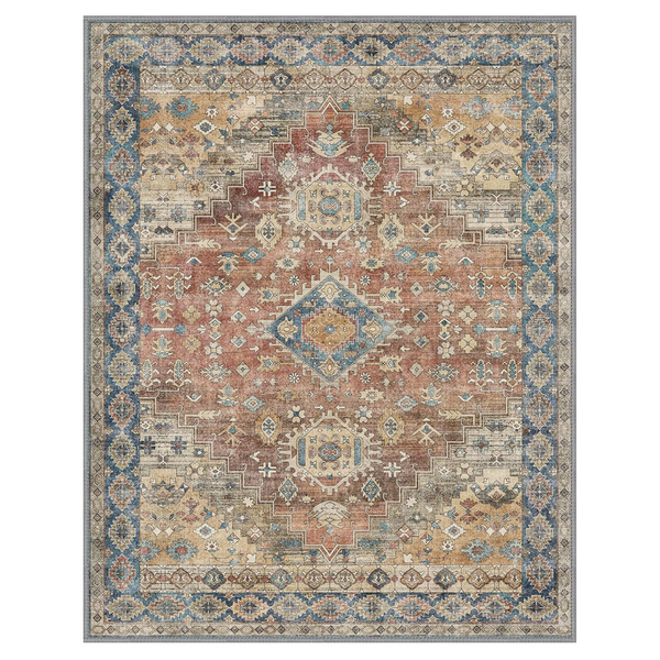 GENIMO Washable Low Pile Bohemian Mandala Breath Area Rug