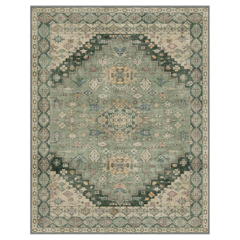 GENIMO Area Rug Washable Low Pile Bohemian Cool Colors