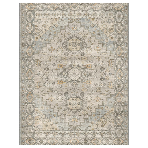 GENIMO Area Rug Washable Low Pile Bohemian Cool Colors
