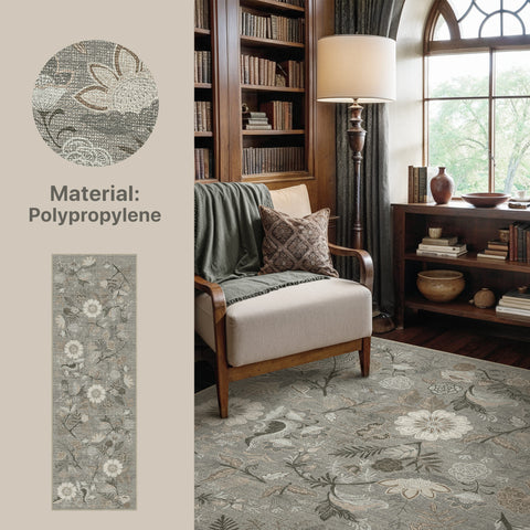 GENIMO Washable Modern  Forest Botanical Non Slip Area Rugs