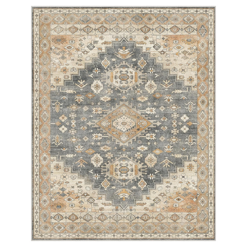 GENIMO Classic Medallion Area Rug Washable Low Pile Durable