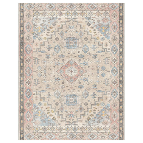 GENIMO Classic Medallion Area Rug Washable Low Pile Durable