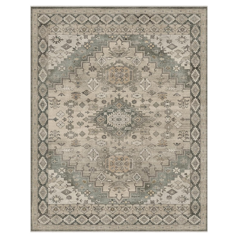 GENIMO Machine Washable Symmetrical Totem Print Non-Slip Area Rug