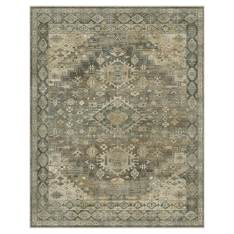GENIMO Machine Washable Symmetrical Totem Print Non-Slip Area Rug