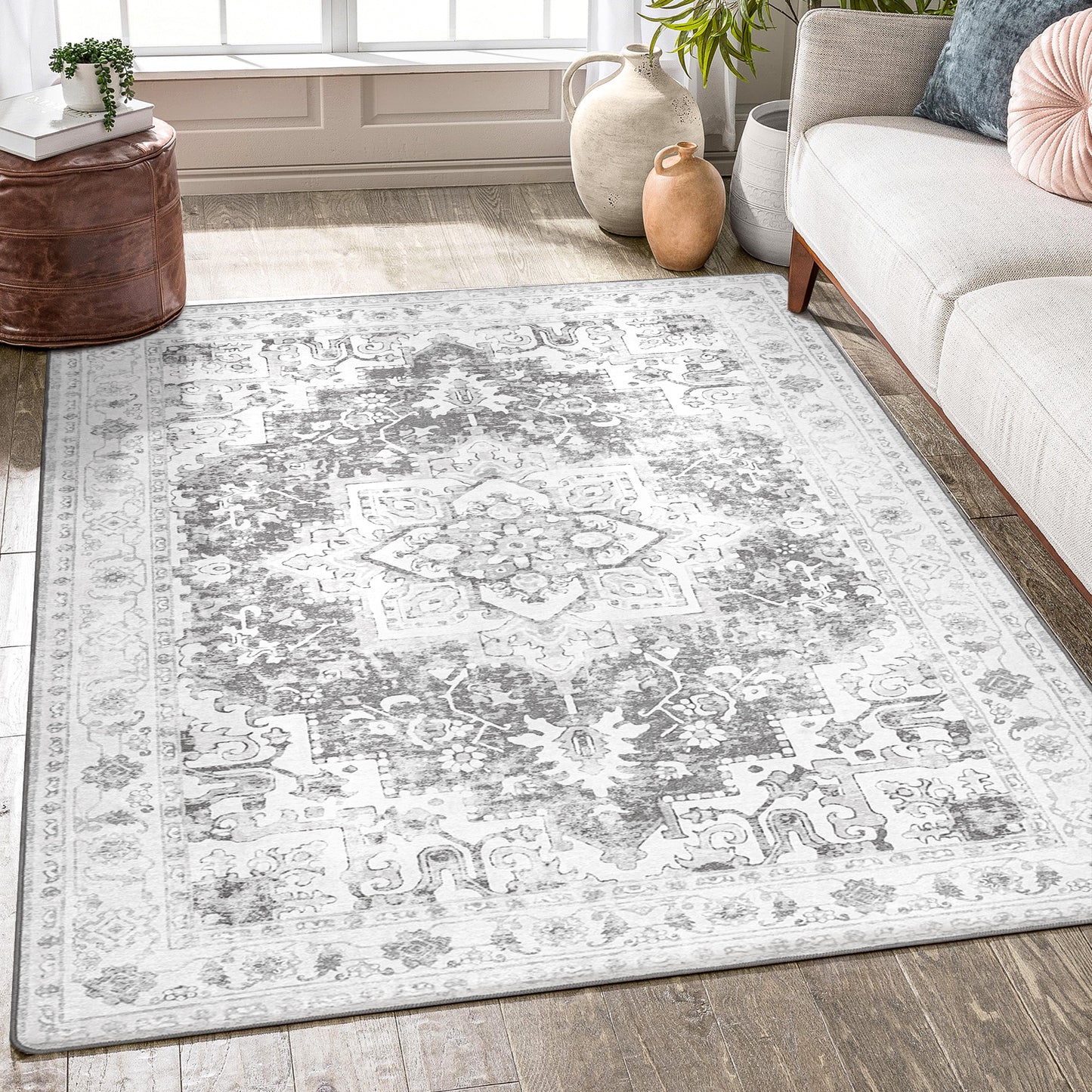 GENIMO Area Rug Non Slip Rug, Machine Washable Low Pile Rugs for Living Room, Entryway, Bedroom, Kitchen and Corridor