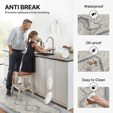 GENIMO 2Pcs Anti Fatigue Cushioned Kitchen Mats for Floor Oriental Washable Runner Rug