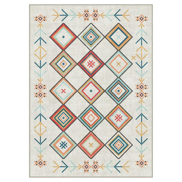 GENIMO Rainbow Geometric Low-Pile Area Rug