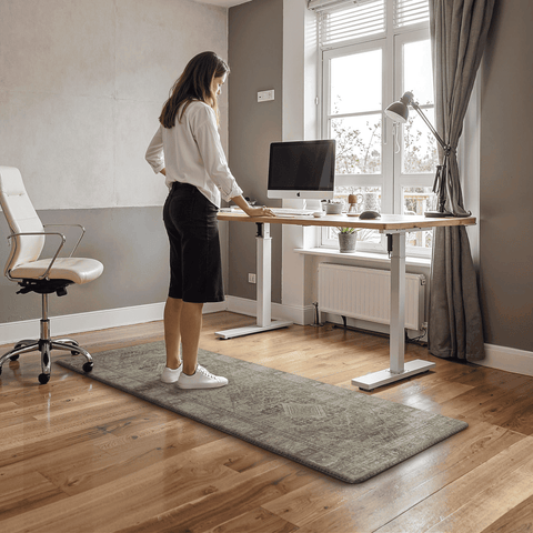 GENIMO 2Pcs Anti Fatigue Padded Kitchen Mats for Floor Oriental Washable Runner Rug