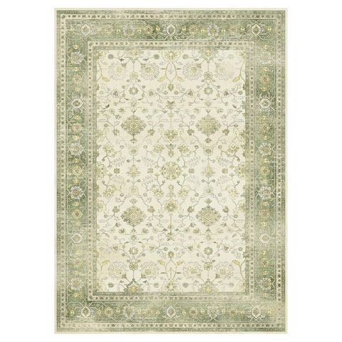 GENIMO Machine Washable Non Slip Artistic Area Rug Light Green