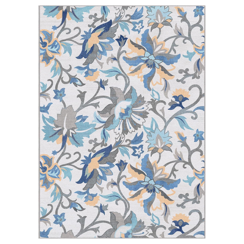 GENIMO Washable Daisy Painted Low Pile Area Rug