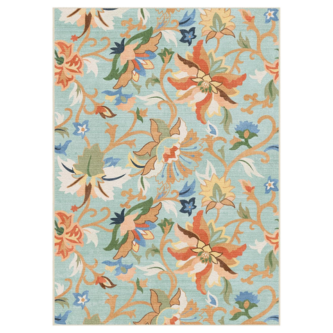 GENIMO Washable Daisy Painted Low Pile Area Rug