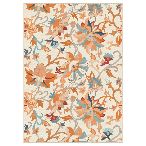 GENIMO Washable Daisy Painted Low Pile Area Rug