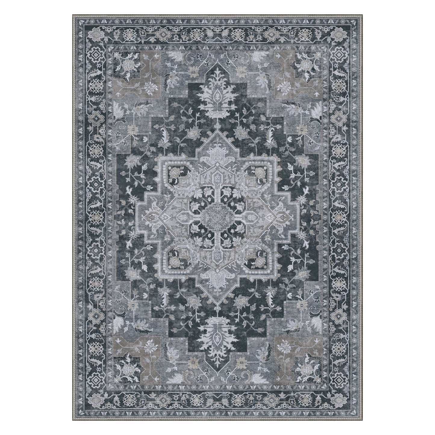 GENIMO 6X9 Area Rug for Living Room,Black