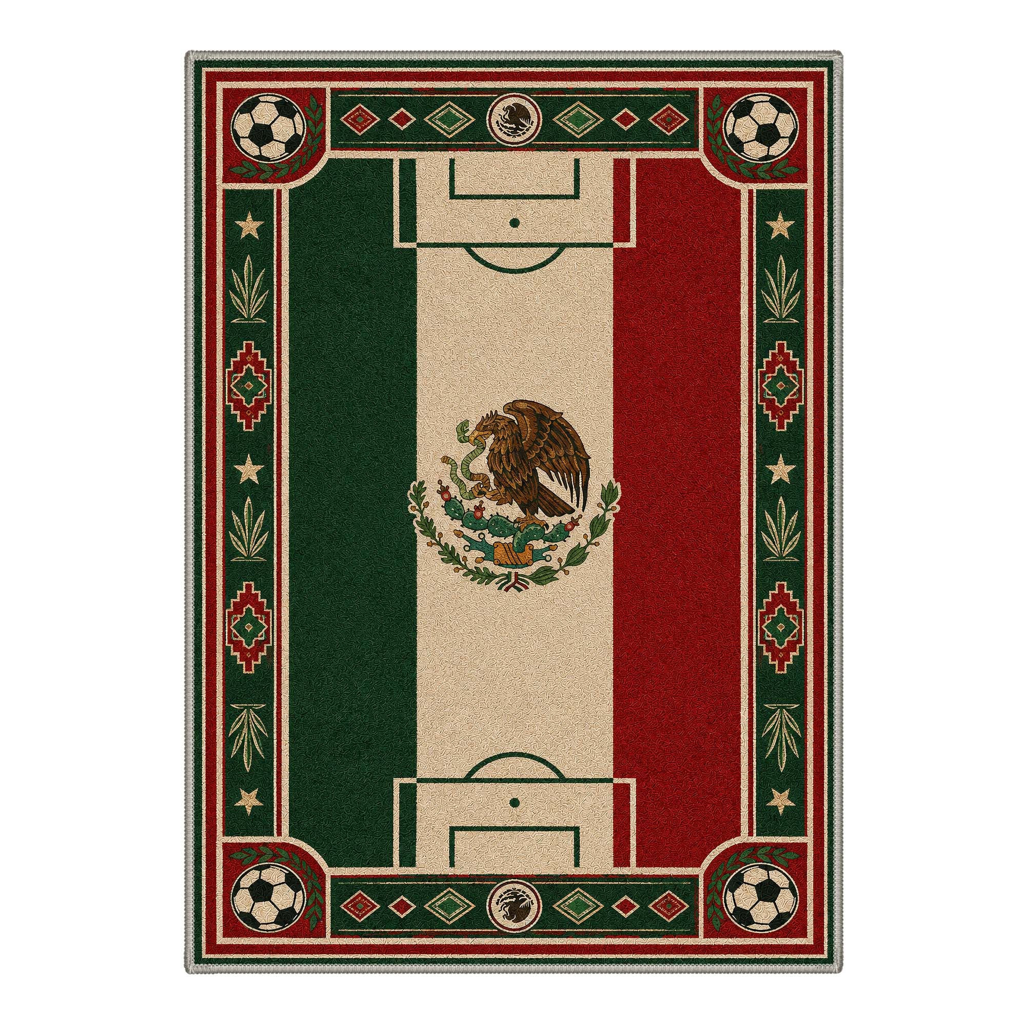 Viva Modern Geometric Mexico Green Rug - Washable & Non-Slip | GENIMO