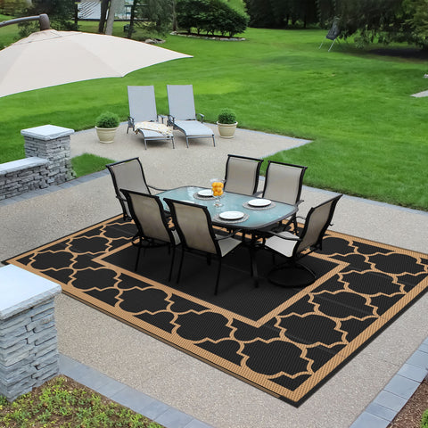GENIMO Outdoor Rug for Patio Clearance,8'x10' Waterproof Mat