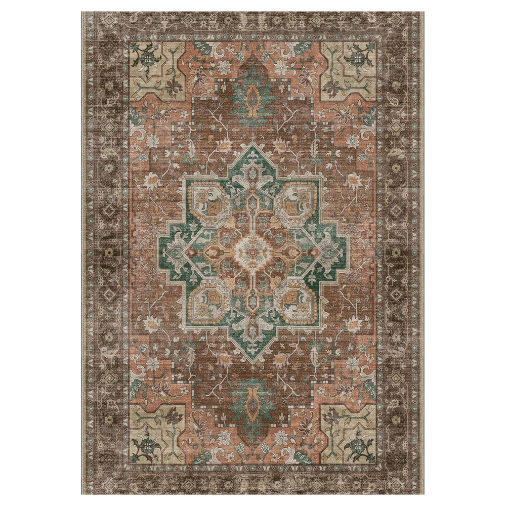 Daria Vintage Persian Tribal Rug in Reddish Brown | GENIMO
