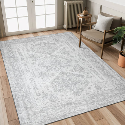 GENIMO Machine Washable Rugs Non Slip Carpet with Gripper AR1005