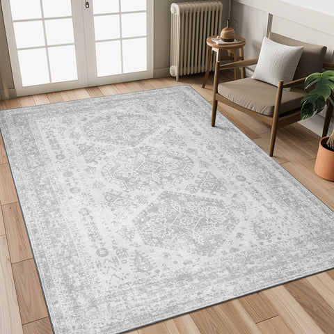 GENIMO Machine Washable Rugs Non Slip Carpet with Gripper AR1005