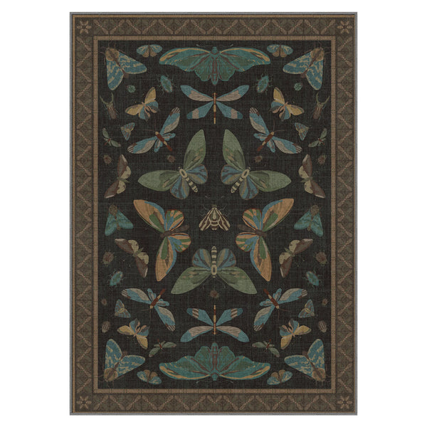 Varen Washable Morden Butterfly Inspect Brown Rug