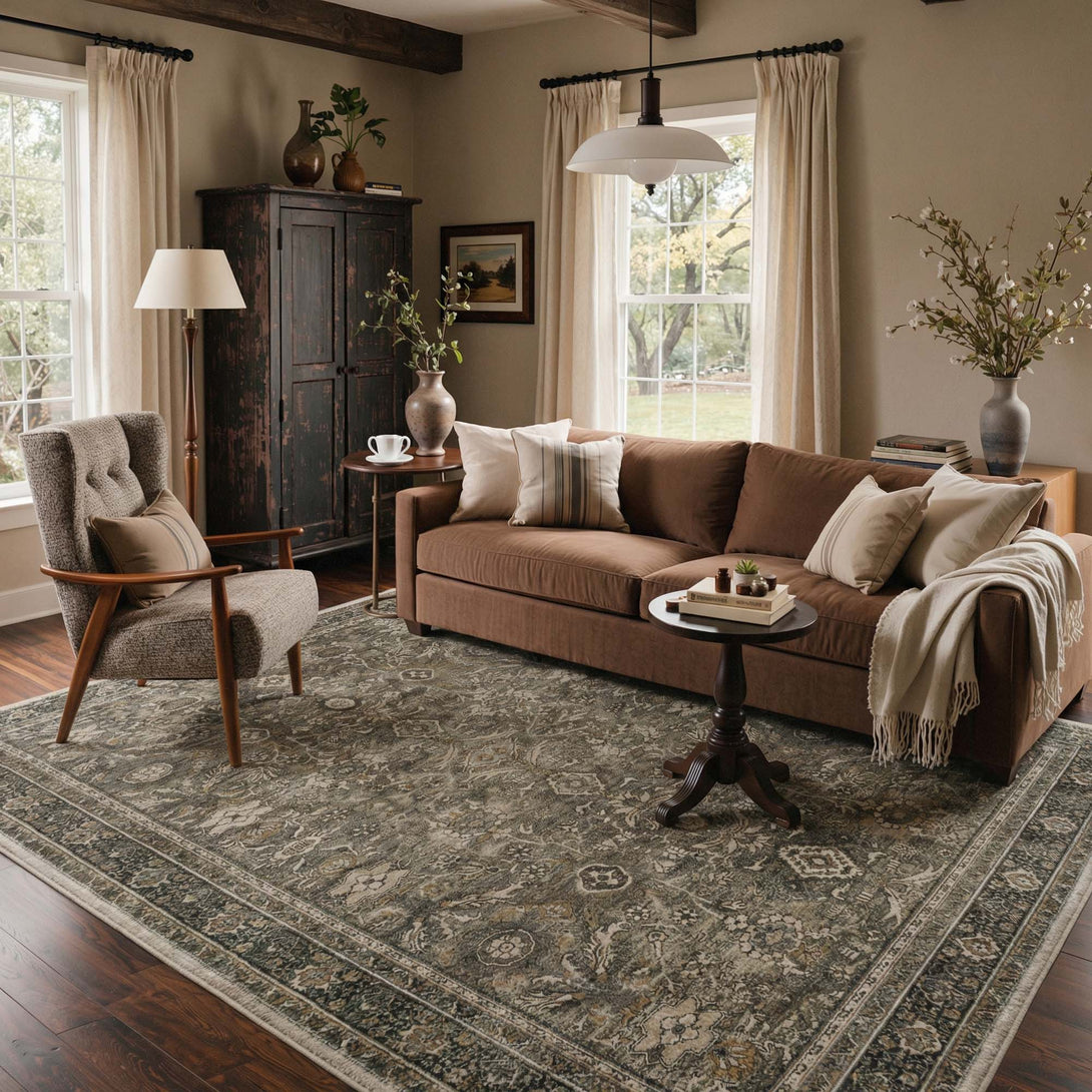 Persion Distressed Rug Velira Persian Distressed Rug in Brown | GENIMO