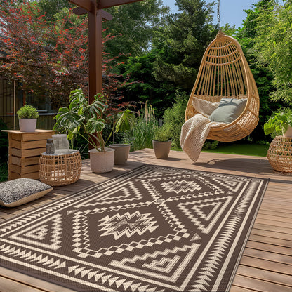 GENIMO Outdoor Rug for Patio Clearance,8'x10' Waterproof Mat