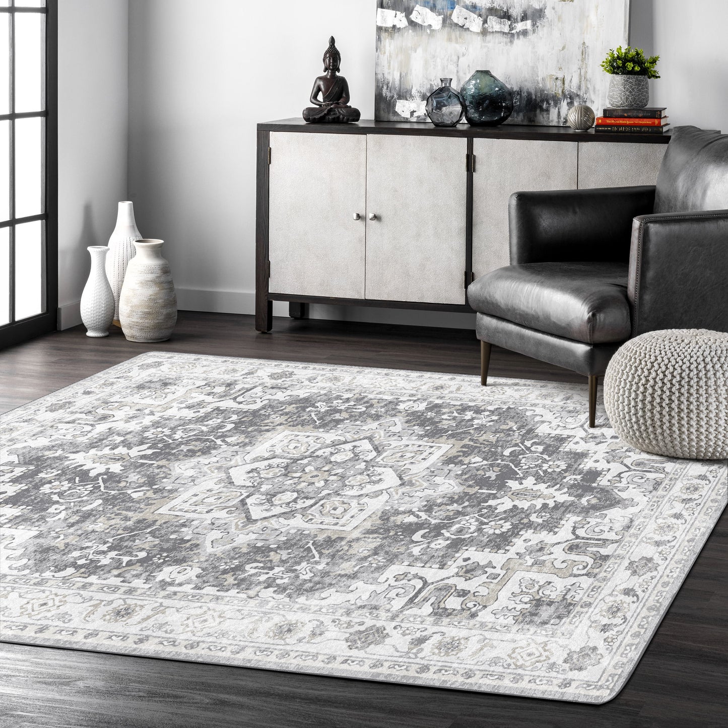 GENIMO Area Rug Non Slip Rug, Machine Washable Low Pile Rugs