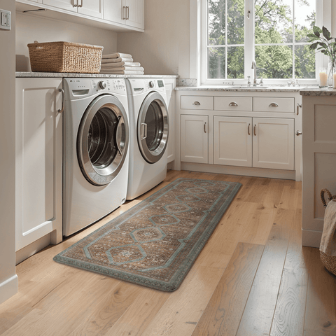 GENIMO 2Pcs Anti Fatigue Cushioned Kitchen Mats for Floor Oriental Washable Runner Rug