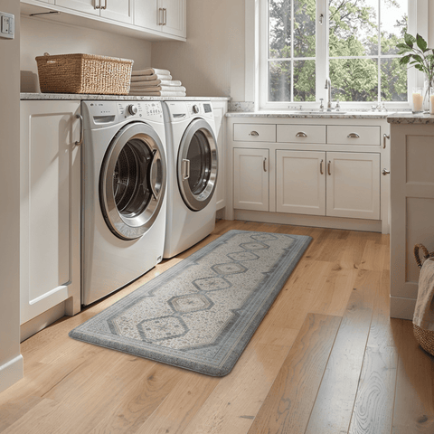 GENIMO 2Pcs Anti Fatigue Cushioned Kitchen Mats for Floor Oriental Washable Runner Rug