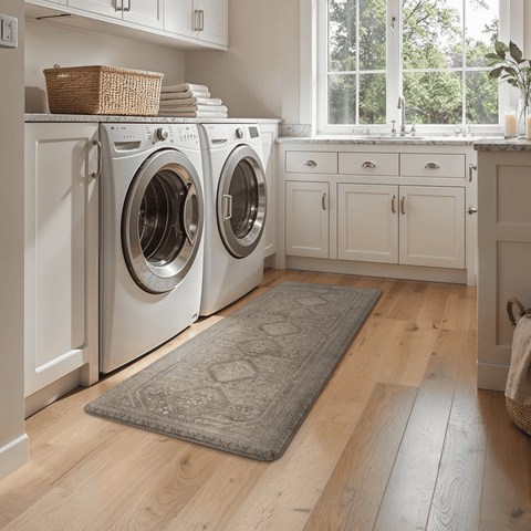GENIMO 2Pcs Anti Fatigue Cushioned Kitchen Mats for Floor Oriental Washable Runner Rug