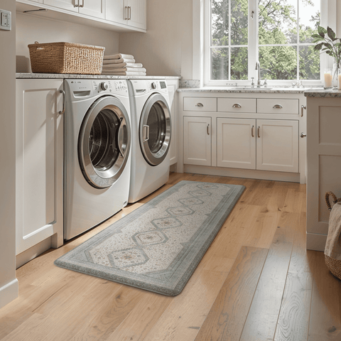 GENIMO 2Pcs Anti Fatigue Cushioned Kitchen Mats for Floor Oriental Washable Runner Rug