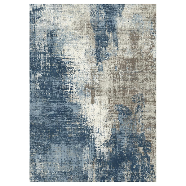 GENIMO Washable Area Rug Modern Blue Urban Mist