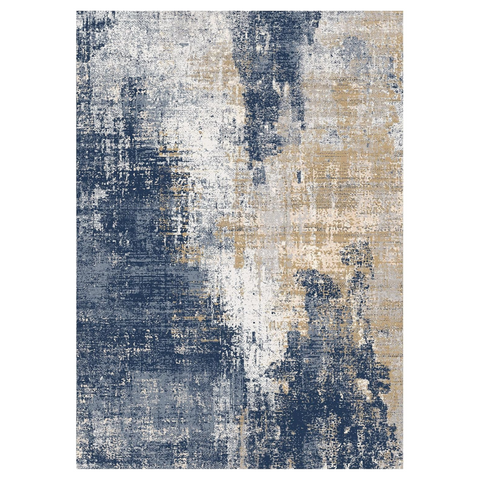 GENIMO Washable Area Rug Modern Blue Urban Mist
