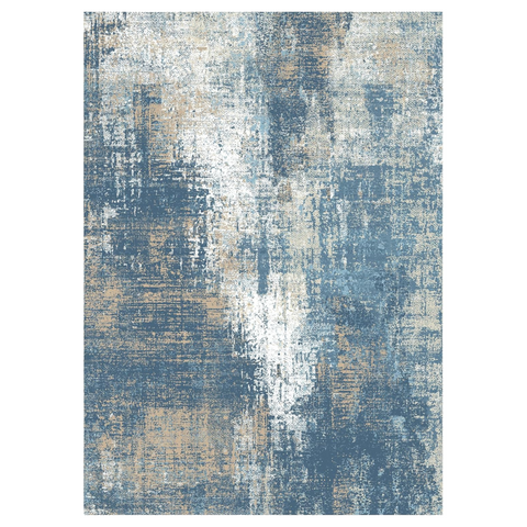 GENIMO Washable Area Rug Modern Blue Urban Mist