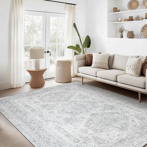 GENIMO Machine Washable Rugs Non Slip Carpet with Gripper AR1005