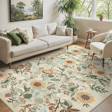 GENIMO Washable Modern  Forest Botanical Non Slip Area Rugs