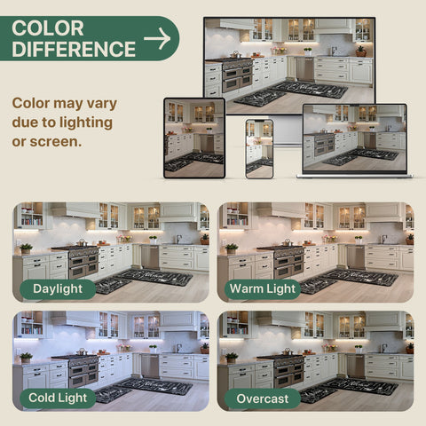 GENINO 2PCS Cushioned Anti Fatigue Runner Rugs Non Slip Washable Kitchen Mats for Floor