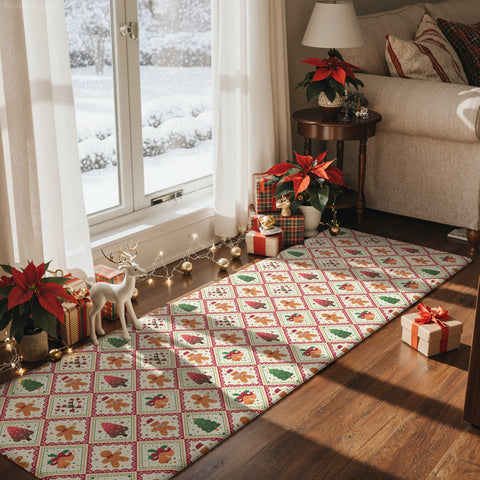 Isolde Christmas Gingerbread Man Padded Anti Fatigue Kitchen Mat 2pcs