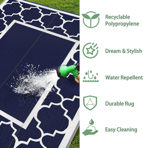GENIMO Outdoor Rug for Patio Clearance,8'x10' Waterproof Mat