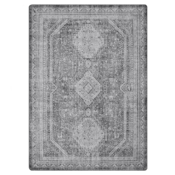 GENIMO Machine Washable Rugs Non Slip Carpet with Gripper, Gray