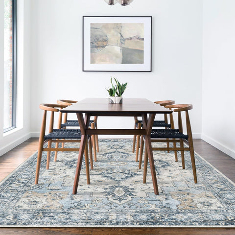 GENIMO Machine Washable Rugs Non Slip Carpet with Gripper AR1005