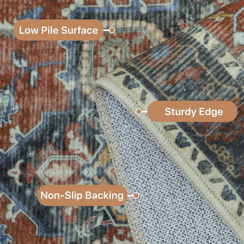 GENIMO Gorgeous Prints Machine Washable Low Pile Area Rug